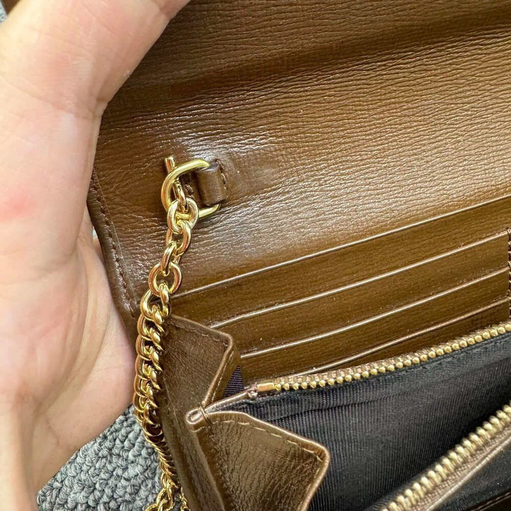 100% Authentic GUCCI Horsebit Chain Wallet Shoulder Bag - Picture 7 of 11